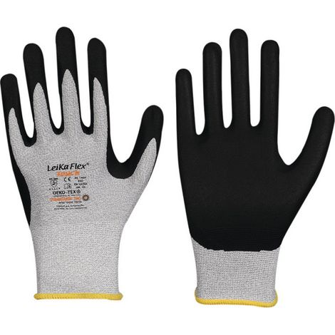 Guanti LeikaFlex® Touch 1464 taglia 7 grigio/nero EN 388 PSA II 12 (Per 12)