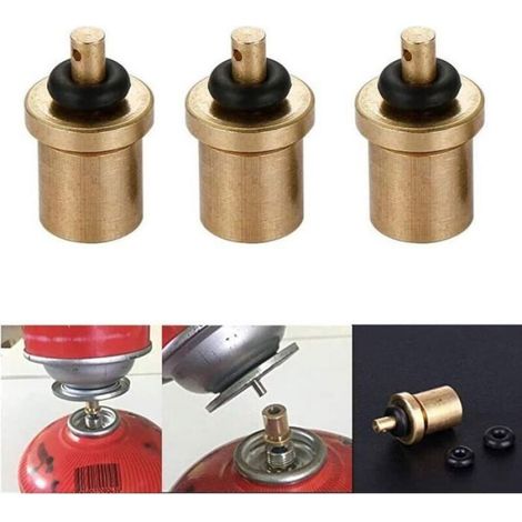 Lot de 3 adaptateurs de recharge de gaz - Buse type de bouteille de gaz butane / bidon - Recharge pour valve à vis - Bidon de gaz bu (1/5)