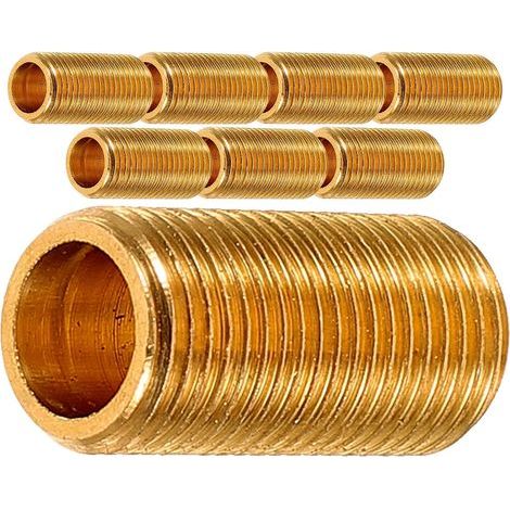 8 Pièces Raccord de Tige en Cuivre M10 Filetage Complet Creux pour Réparation de Lampe Applications D'éclairage Matériel Robuste et Standard