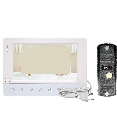 Caméra de sécurité sans fil avec sonnette vidéo Interphone vidéo 1200TVL caméra de sonnette vidéo for appartement 7 pouces moniteur Support déverrouiller la détection de mouvement Installation facile (1/5)