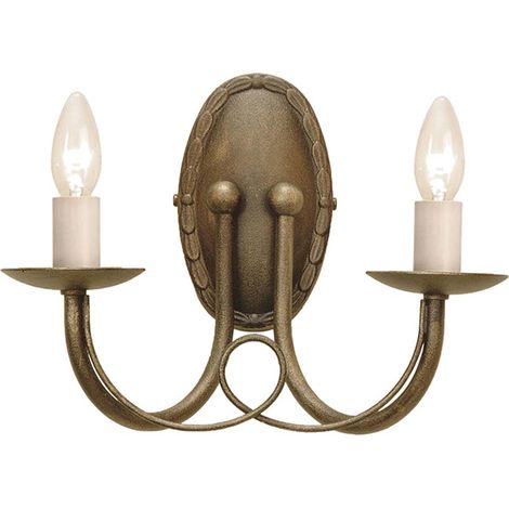 Elstead Minster - 2 Light Indoor Candle Wandleuchte Schwarz, Gold, E14 (1/5)