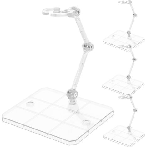 Lot de 4 supports pour figurines articulées, présentoirs réglables pour figurines et modèles de poupées.-9.50X7.00X7.00CM-Transparent (1/4)