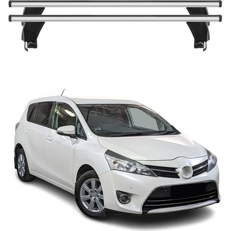 OMAC Barres de toit transversales en aluminium pour Toyota Verso S 2010-2016 – Antivol – Rainure en T – Testées City Crash – Charge Max 50 kg Argent (1/4)