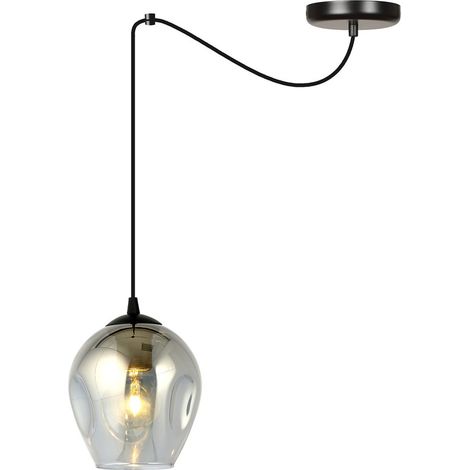 Lampada a Sospensione Level, Acciaio verniciato a polvere, Vetro, Nero, Grigio, 14x200x14 cm (1/4)