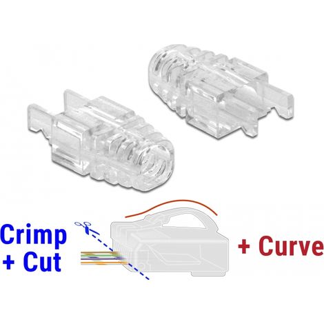 Delock Cubierta de cable para Crimpado y Corte RJ45 macho, 20 piezas