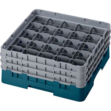 Casiers de lavage - haut max 17.4 cm - 50 x 50 x 22.5 cm - Vert Turquoise - Lot de 3 - Cambro