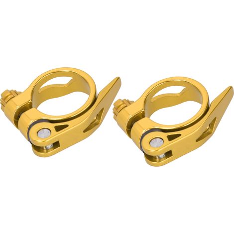 Stück 34,9 mm Schnellspann-Sattelstützenklemme für Mountainbikes und Rennräder, Vorbaubefestigungszubehör (Gold)