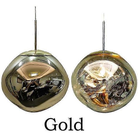 Suspension LED Lava pour salon chambre ou loft - Diamètre 28 cm - Or (1/4)