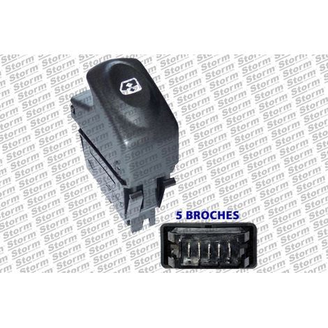 Contacteur lève-vitre noir compatible Renault 7700421118