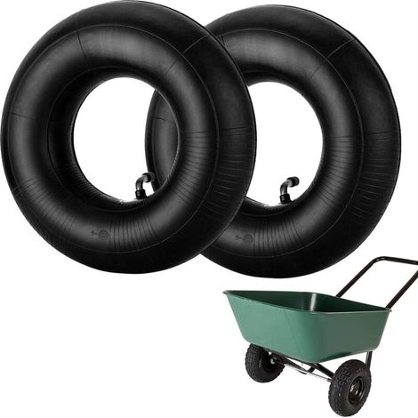 Chambre à Air De Pneu 4.10/3.50-4 Chambre a Air Brouette 2 Pièces Tube De Remplacement pour Chariot de Jardin Tondeuse à Gazon Tracteurs