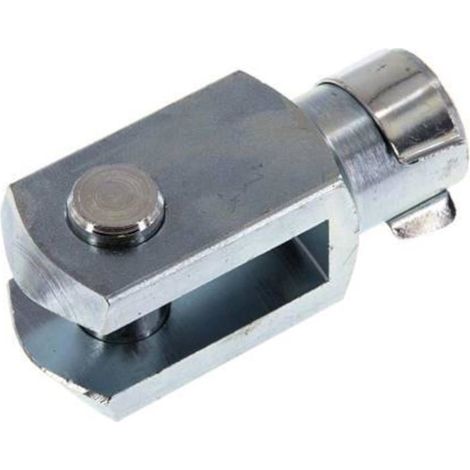 Chape Femelle avec axe M5 x 10mm en Acier zingué DIN 8140 71752 pièce de Fixation pour vérin Tête Embout Fourche Universel (1/4)