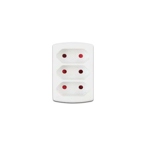 Adaptador de 3 vías y 10 A, blanco, ideal para conectar varios dispositivos eléctricos en hogares y oficinas. - Crezuo (1/2)