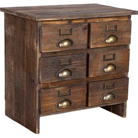 Mesita de 6 cajones de madera 48,5x31x46h cm (1/5)