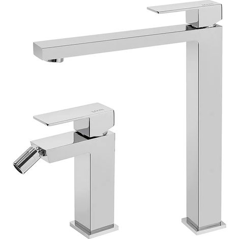 Set miscelatori lavabo alto e bidet serie Italia in ottone cromato (1/5)