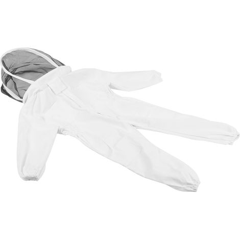 Combinaison d'apiculture une pièce avec voile et capuche pour enfants (blanc, taille M) (1/5)