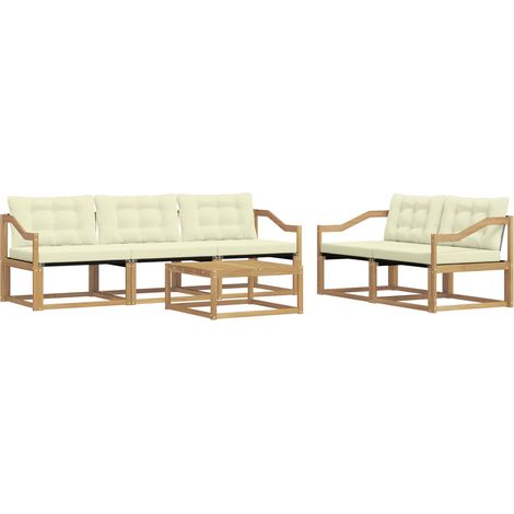 Outdoor Sofa Set 6 pcs White and Cream 79 x 79 x 37 cm vidaXL (1/5)