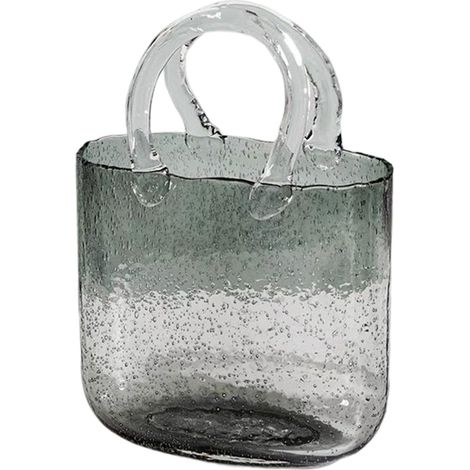 Handtaschen-Vase, Glasvase in Handtaschenform, kreativ, Vase aus transparentem Glas, für Tischdekoration, Vase für Blumen und Innendekoration