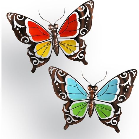ASTUCEO - Décorations papillon métal et verre - lot de 2