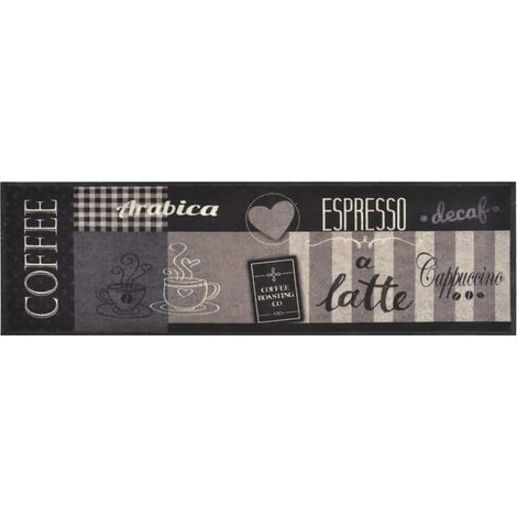 Maison Exclusive - Küchenteppich Waschbar Coffee Schwarz 45x150 c (1/5)
