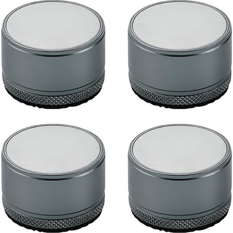 Set mit 4 verstellbaren Metallfüßen, grau, Höhe 2,7-4 cm, Durchmesser 40 mm, für Stühle, Tische und Sofas