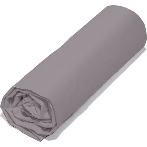 Drap Housse Grand Bonnet - COTE DECO - 140X190 Cm - Couleur Chocolat - Coton Naturel - 25 cm Bonnet