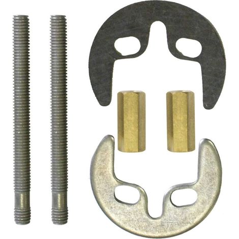 Schläfer 405412 Kit di Fissaggio Universale per Montaggio Rubinetto Monoforo e Miscelatore del Lavabo, Bidet e Lavello Cucina a 2 Fori, con vite M6 da 80 mm Piastra in Acciaio e Dado in Ottone. (1/5)