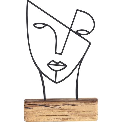 WELLHOME Objet décoratif style visage - 17x30x3,5 cm