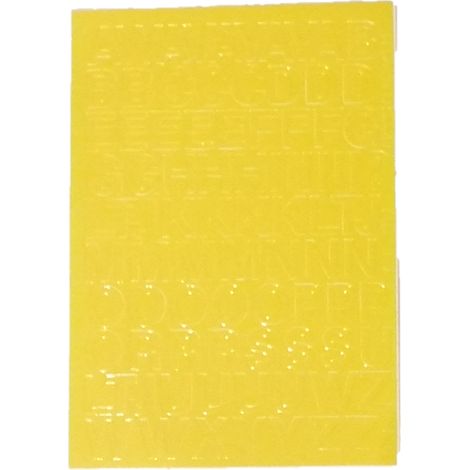 Letras autoadhesivas de lámina de 1,5 cm, color amarillo.