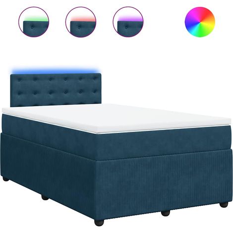 Maison Exclusive - Giroletto a Molle con Materasso Blu 120x190 cm in Velluto (1/5)