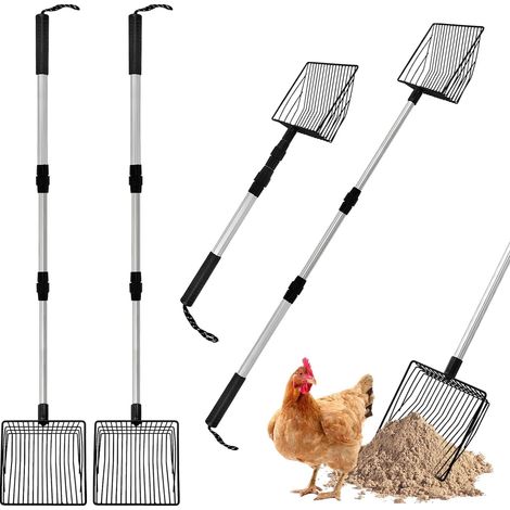 Accessoires pour poulailler Pelle à crottes pour le nettoyage Pelle à tamis pour poulailler Séparation des fèces et des débris du sable Pelle à litière pour poules (1/5)