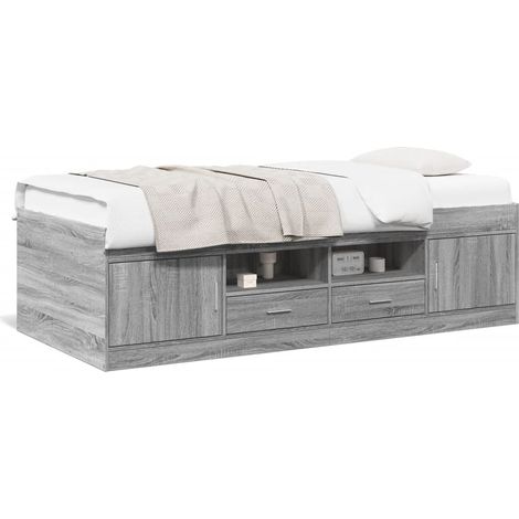 Maison Exclusive - Tagesbett mit Schubladen ohne Matratze Grau So
