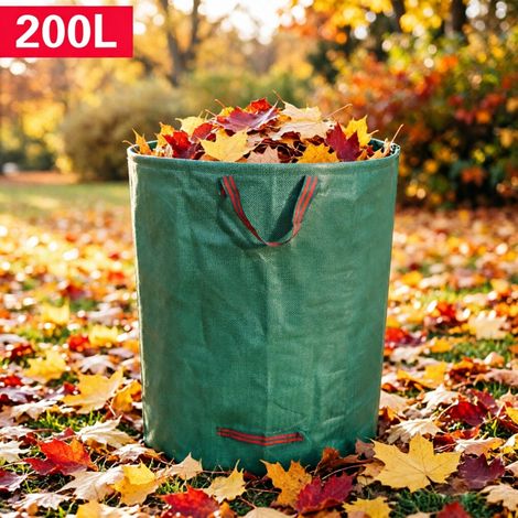 Sac jardin imperméable polypropylène, sac transport déchets végétaux poignées renforcées (1/5)