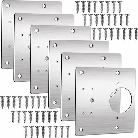 Placa de reparación de bisagras, kit de reparación de bisagras para cajones y ventanas de armarios de 9,9 cm para bisagras de armarios de cocina y puertas de armarios (6), Versalles (1/5)