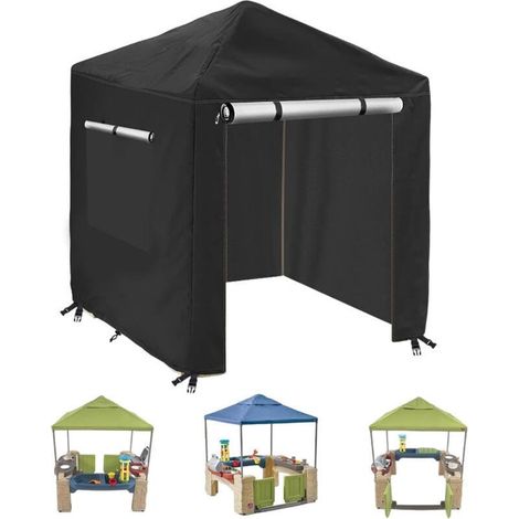 Bache Cabane de Jardin pour Enfant, Housse d'Extérieur Imperméable 210D, Couverture de Protection Coupe Vent, 142x142x153cm, Coins Pointus (1/5)
