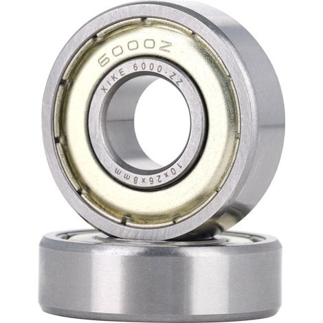 6000ZZ Roulements à billes scellés 10x26x8mm Acier chromé et Pré-lubrifié, Joints métalliques doubles, 6000-2Z Roulement à billes à gorge profonde, Paquet de 2. (1/5)