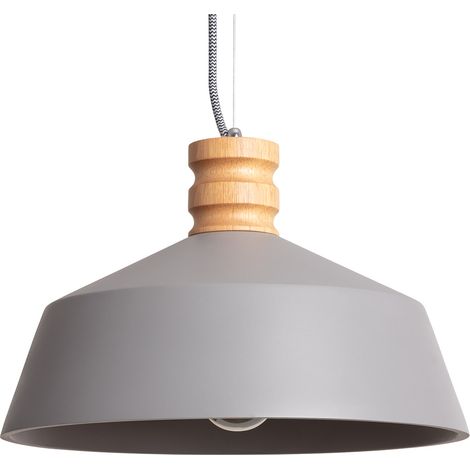 Lámpara Colgante Hormigón y Madera Kukojoa Gris (1/5)