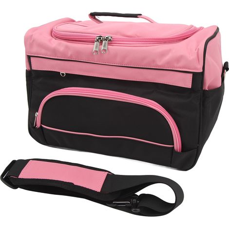 Sac de coiffure grande capacité, portable, à plusieurs compartiments, sac à bandoulière pour outils de maquillage et ciseaux (1/5)