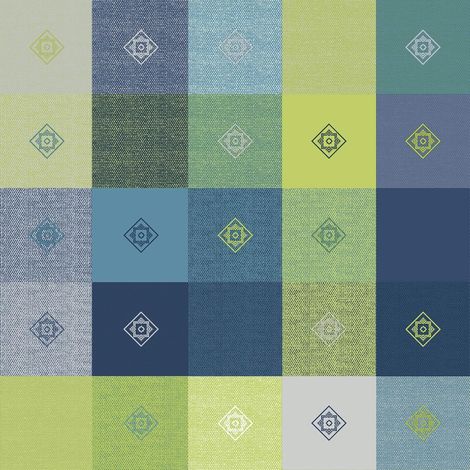 nappe toile cirée rectangulaire bleu 150 cm x 250 cm ovale (1/3)