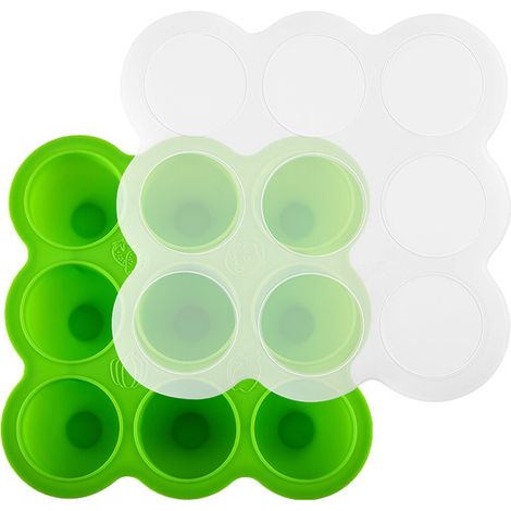 Boîte de conservation en silicone pour aliments pour bébé, idéale pour congeler le lait maternel et les petits pots, avec couvercle en silicone - sans BPA - écologique (1/5)