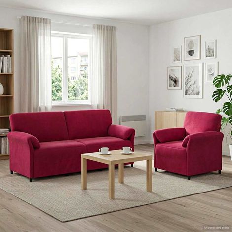 vidaXL Ensemble de Canapés 2 pc Bordeaux Velours (1/5)