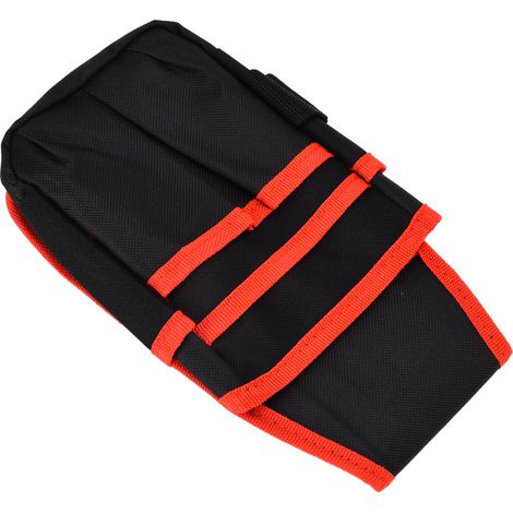 Petite pochette à outils ceinture, sac d'organisation pour électriciens, bord rouge. (1/5)