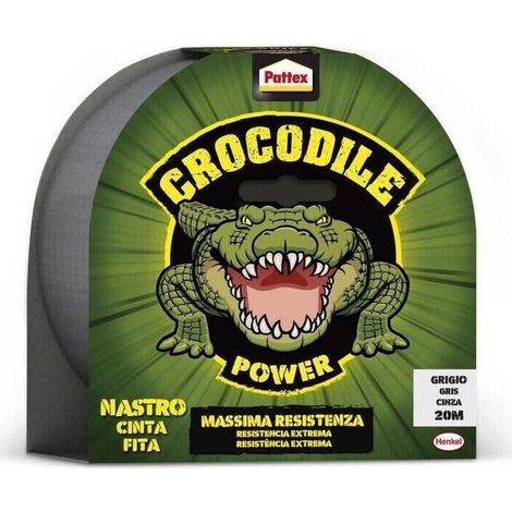 PATTEX CROCODILE NASTRO CINTA IN ROTOLO DA 20 MT IN COLORE GRIGIO