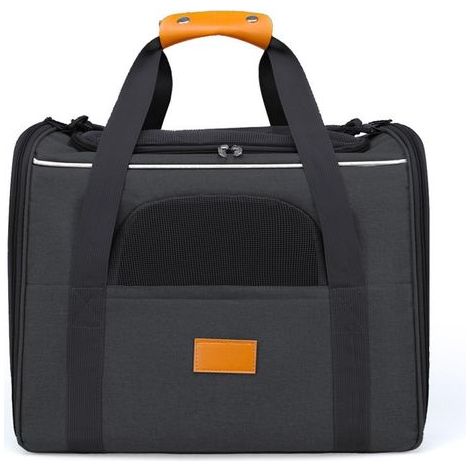 Sac de transport pour chat, respirant et pliable, avec matelas en peluche amovible et gamelle (charge maximale 7 kg, 45 x 33 x 35 cm) (1/5)