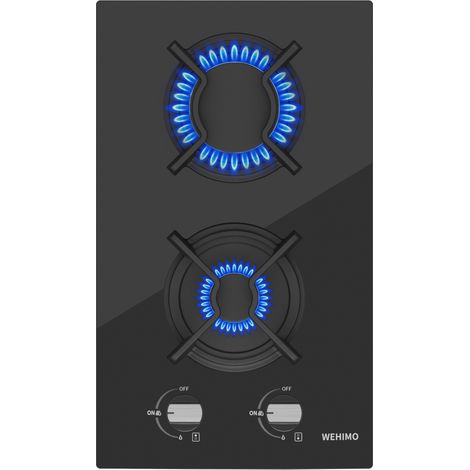 WEHIMO Placa de gas de 2 Quemadores 31cm–Gas Natural/Propano-2 fuegos (1/5)