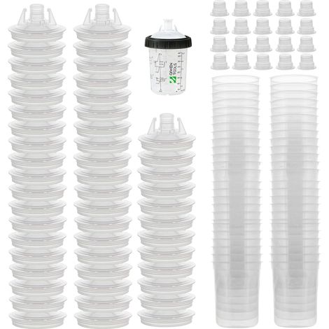 Gobelet de nettoyage pour pinceaux, bol mélangeur pour spray de peinture, kit de peinture de voiture avec transparent, outils de peinture, équipement avec pistolet pulvérisateur, accessoires (1/5)