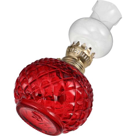 Lampe à pétrole vintage en verre avec flamme réglable, lanterne LED rétro pour la décoration intérieure et les situations d'urgence (1/5)