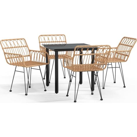 Ensemble à manger de jardin 5 pcs,Salon de jardin Résine tressée CFW88891 (1/5)