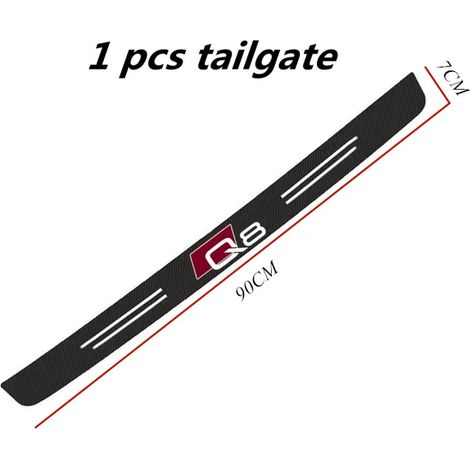 (Pour Q8) Seuil de porte autocollant en fibre de carbone pour voiture, protection de coffre, compatible avec Audi Sport RS A1 A3 A4 B7 B8 A5 A6 A7 A8 Q3 Q5 Q7 Q8 TT (1/5)