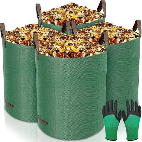 Garden Bags Polypropylene (PP), Foldable and Reusable, Waterproof Large Bags with Handles, Garden Bin Bags (1/5)