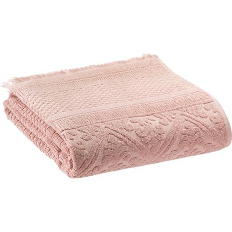 Drap de Douche Uni 100% Coton avec Finition Frangée Coloris 70 x 140 cm - PANGIVO (1/2)